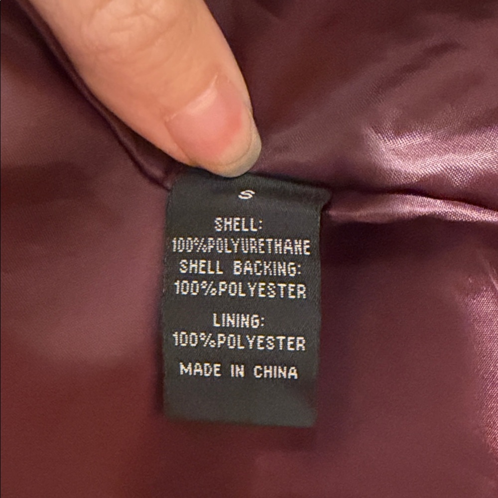 Deep Red Leather-look Jacket - Picture 3 of 5